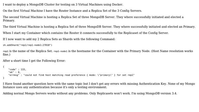 Could not add Replica Set to MongoDB Shard смотреть онлайн
