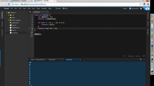 Exploring ES6 With Tracuer Part 3 - Scoping смотреть онлайн