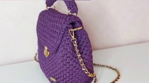 сумка ручной работы из полиэфирного шнура с кожаным дном