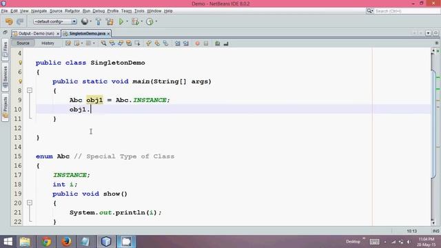 Singleton Design Pattern using enum INSTANCE Part 5 смотреть онлайн