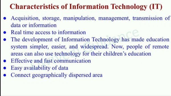 Information Technology, meaning, Characteristics, IT enabled services, ites, management information