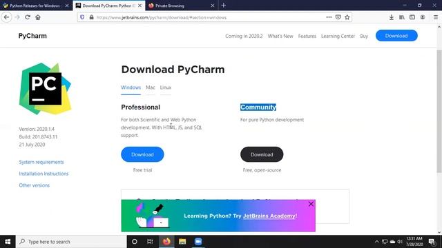 Python tutorial for beginners [2020] - How to install Python and PyCharm on Windows OS смотреть онлайн