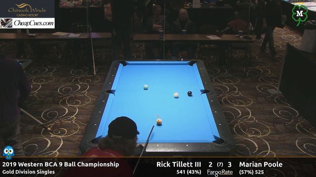 Rick Tillett vs Marian Poole - Gold Singles - 2019 Western BCA 9-Ball Championship смотреть онлайн
