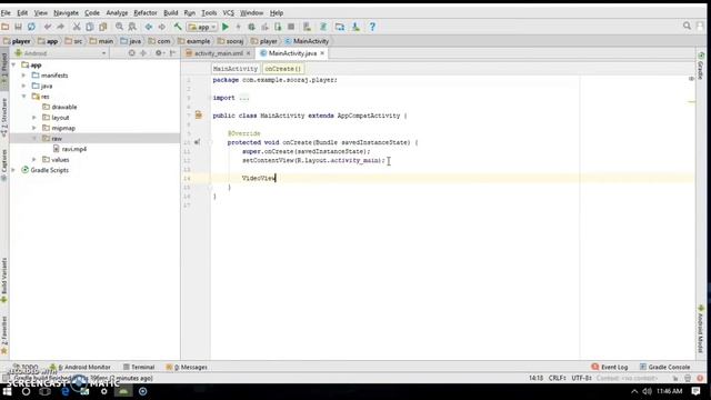 how to play video in android studio 2.3.3 | video tutorial | смотреть онлайн