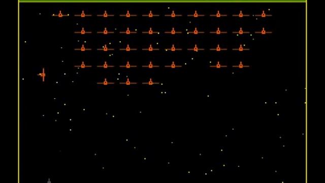 Вектор-06Ц, игра на Бейсике Space War (Vector-06C, Basic Game Space War)
