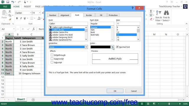 Excel 2013 Tutorial The Format Cells Dialog Box Microsoft Training Lesson 7.2 смотреть онлайн