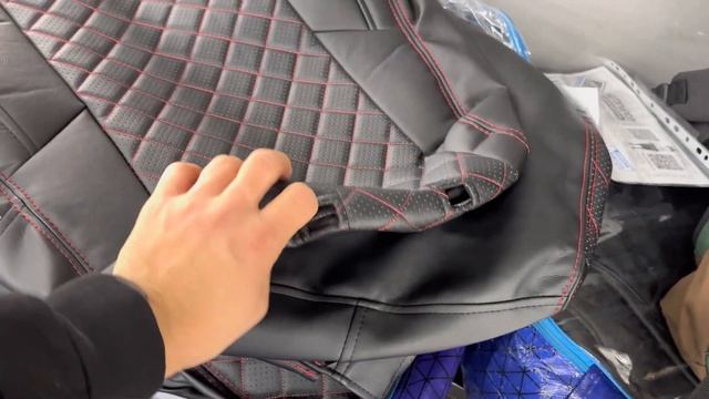 Авточехлы для Лада Гранта Люкс ромб с красной строчкой (нитью). Автопилот на Lada Granta Luxe Cross смотреть онлайн