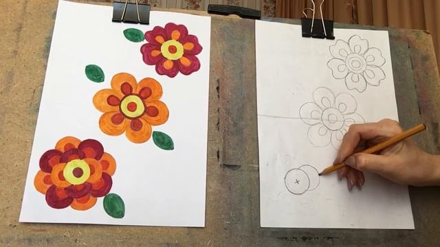 Здравствуйте. Тема «Цветы» рисуем окружностями от 13.08.20 смотреть онлайн