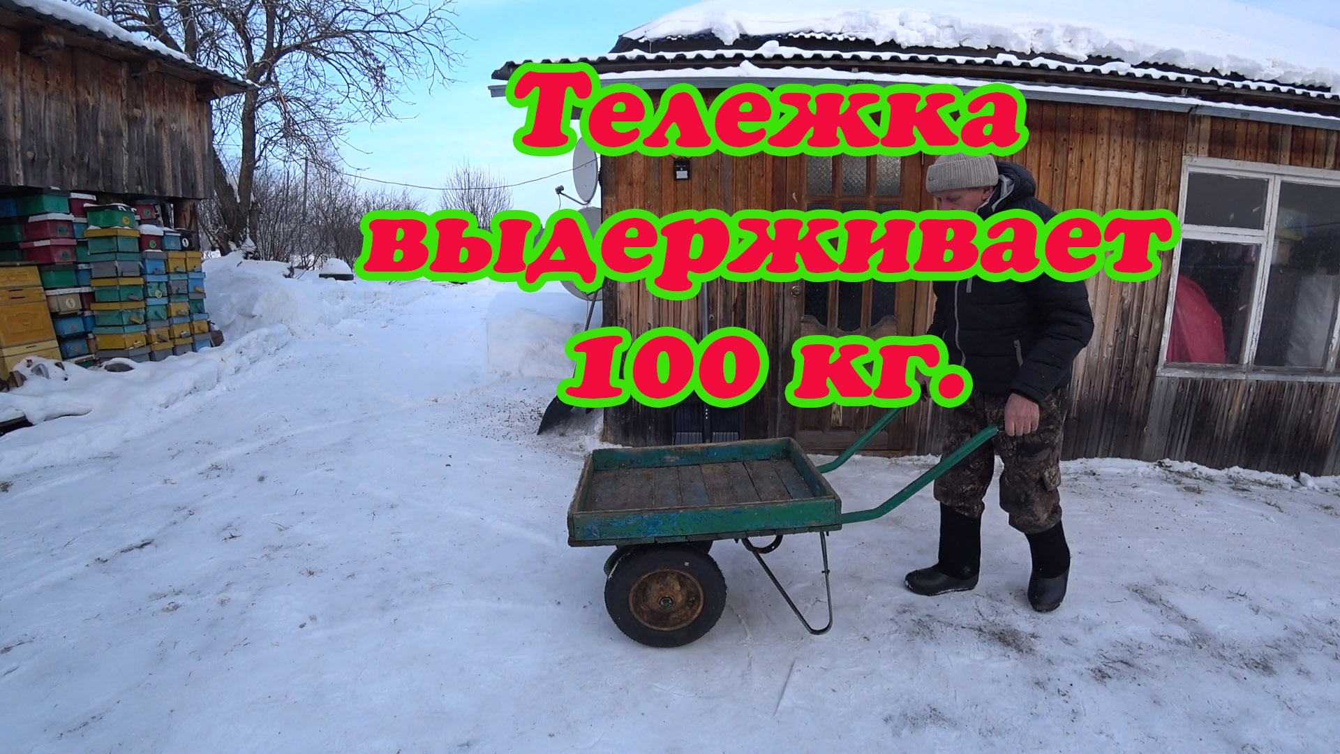 ДОРАБОТКА САДОВОЙ ТЕЛЕЖКИ, ПРИ ПЕРЕВОЗКЕ ТЯЖЁЛЫХ ГРУЗОВ НА ПАСЕКЕ. смотреть онлайн