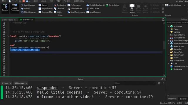 Roblox Studio Advanced #31 coroutines смотреть онлайн