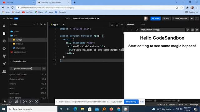 how Build our first react js web app using CodeSandbox.io смотреть онлайн
