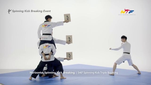 Horizontal Spinning Kick Breaking - 540° Spinning Kick Triple Breaking смотреть онлайн