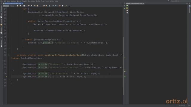 Java - Ejercicio 211: Obtener la Información de una Interfaz de Red usando la Clase NetworkInterfac смотреть онлайн