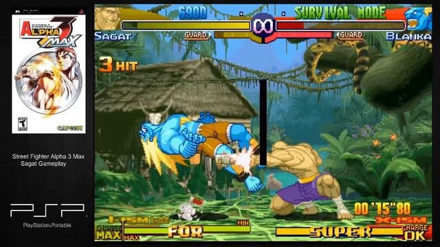 Street Fighter Alpha 3 Max [PSP] - Sagat Gameplay (Expert Mode) смотреть онлайн