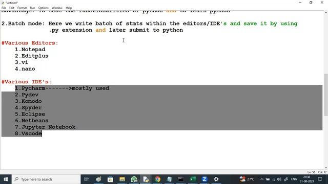 PYTHON tutorials || Demo - 3 || by Mr. Vijay On 31-08-2023 @9PM IST смотреть онлайн