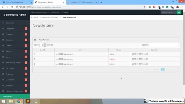 #167 Make E-commerce Website in Laravel 5.7 / 5.8 | Newsletter Subscriber (VI) смотреть онлайн
