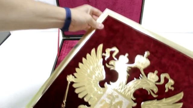 Панно Герб России с позолотой (Златоуст) – обзор от магазина подарков «Счастливый случай» смотреть онлайн