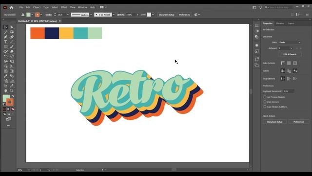 Retro Striped Text Effect Illustrator Tutorial-Vintage Style Text #vintagetext #stripedtext #textur смотреть онлайн