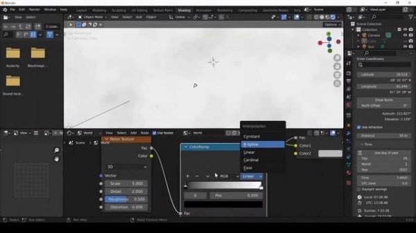Add clouds and shadows to a sky texture. Blender sky texture EP1