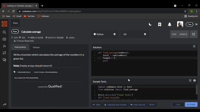 CodeWars: Calculate Average (In Python) #Ep:8 смотреть онлайн