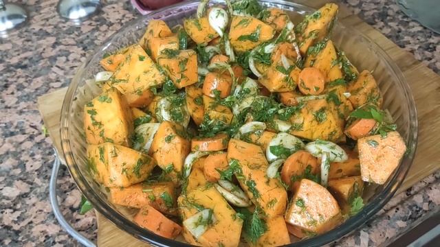 ТЫКВА В ДУХОВКЕ с овощами. НЕ десерт! НЕ хочу толстеть! Турок готовит вкусно и полезно \ ПП рецепт смотреть онлайн