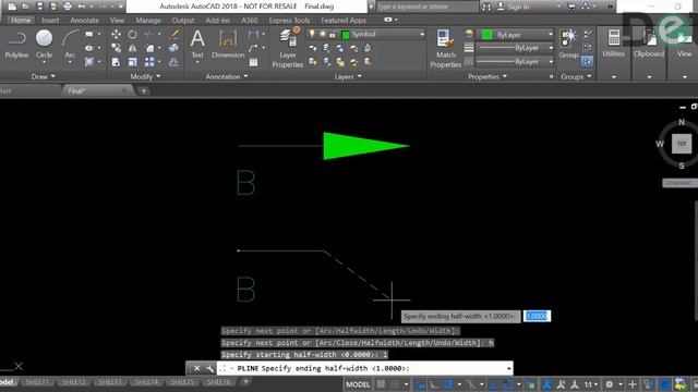สร้างลูกศรจากคำสั่ง Polyline ด้วยโปรแกรม AutoCAD смотреть онлайн