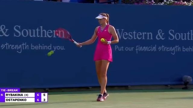 Elena Rybakina one of the worst returners on tour blows first set lead Vs Jelena Ostapenko WTA Cinc смотреть онлайн