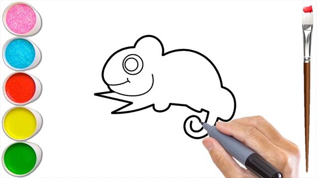 Easy Chemelon Drawing for Kids - Step by Step | Mady Arts смотреть онлайн