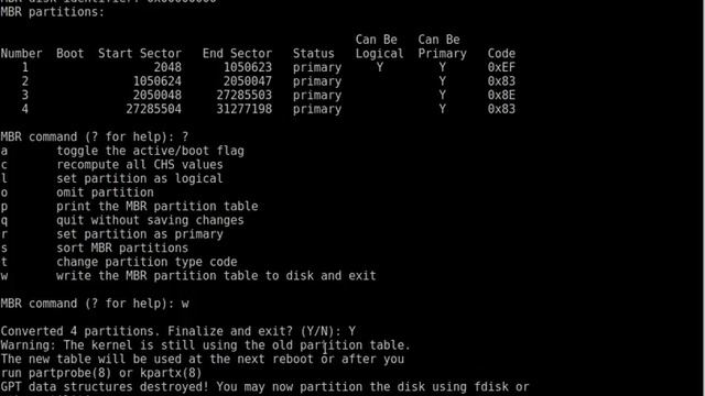 Convert Partition Table Gpt To Mbr Ubuntu