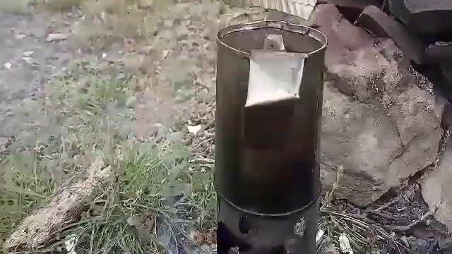 Тест печки щепочницы из консервной банки