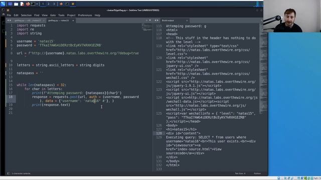 Blind SQL Brute Forcing | Natas: OverTheWire (Level 15) смотреть онлайн