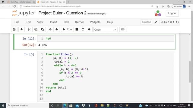 Julia Tutorial - Project Euler Question 2 смотреть онлайн