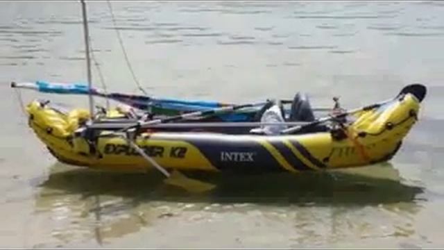 kayak Explorer K2 intex con vela casera смотреть онлайн