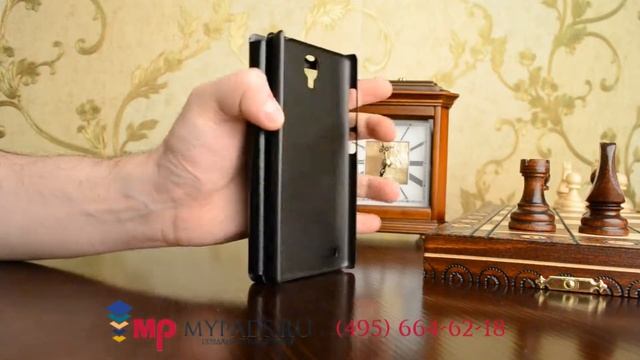 оригинальный чехол-книжка для Xiaomi Hongmi Note черный кожаный с окошком для входящих вызовов смотреть онлайн