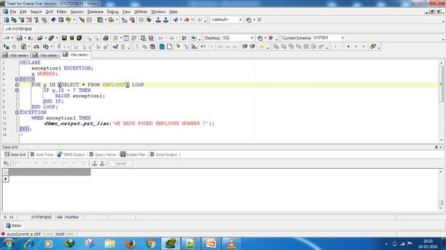 Oracle tutorial : User Defined Exception in Oracle PL SQL смотреть онлайн