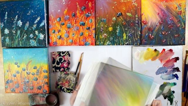 Как нарисовать ПОЛЕВЫЕ ЦВЕТЫ. Масло. Акрил. Гуашь. смотреть онлайн