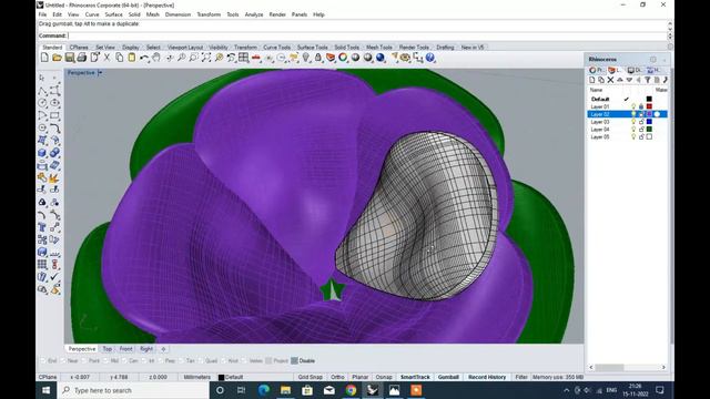 Rose In Rhino Rose Flower Rose Flower 3D In Matrix 3D Rose Tutorial Learning Videos 13 @shahebcad