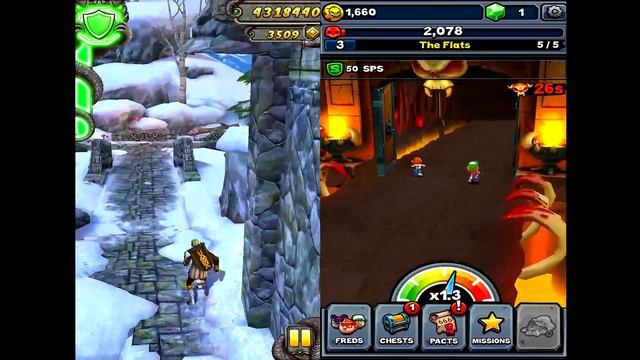 Temple Run 2 Frozen Shadows VS Clicker Fred Android iPad iOS Gameplay HD смотреть онлайн