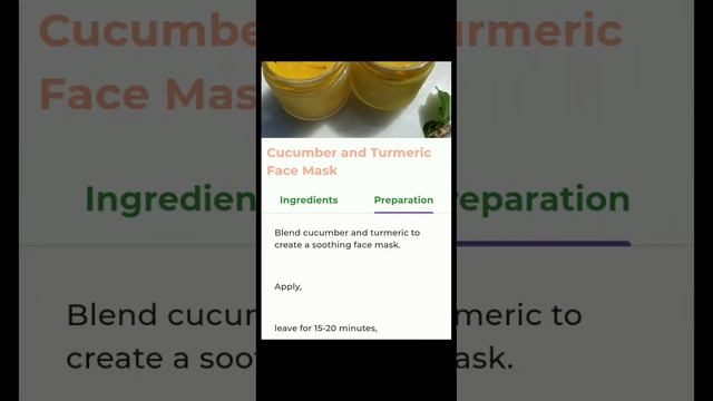 Cucumber And Turmeric Face Mask Ready Krny Ka Tutorial ✨
