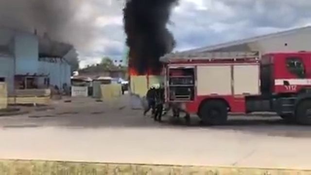 Пожар в Maxima X, P.Brieža, Rēzekne (06/06/2018) смотреть онлайн