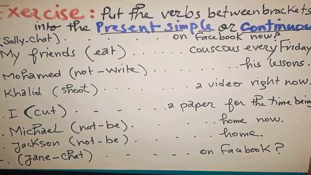 ●تصحيح تمرين Present continuous + ●تمرين مشترك بين present simple and present continuous смотреть онлайн