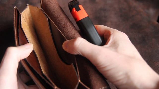 Кожаный кошелёк ( или клатч) "Двойной", leather purse handmade. смотреть онлайн