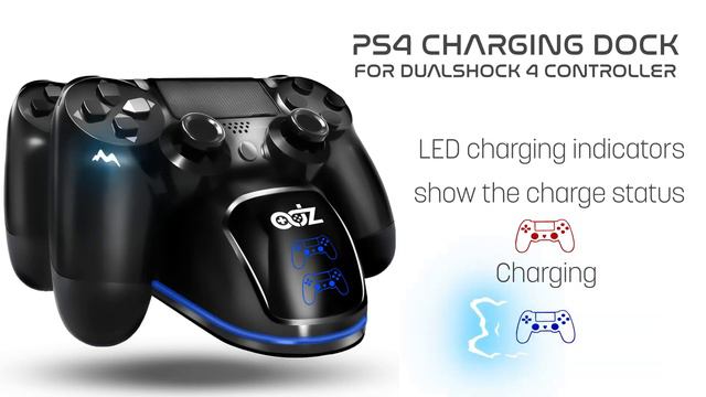 PS4 Controller Charging Dock Dual Controller Fast Charger with LED Light Ring смотреть онлайн