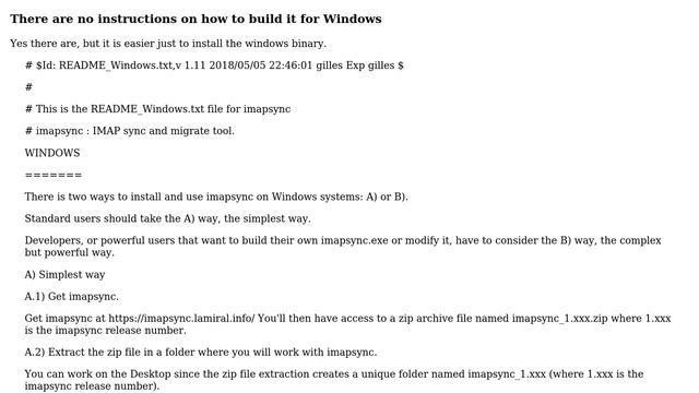 How to build imapsync for windows? смотреть онлайн
