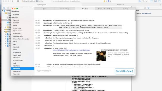 React Native Desktop - SimpleChatExample смотреть онлайн