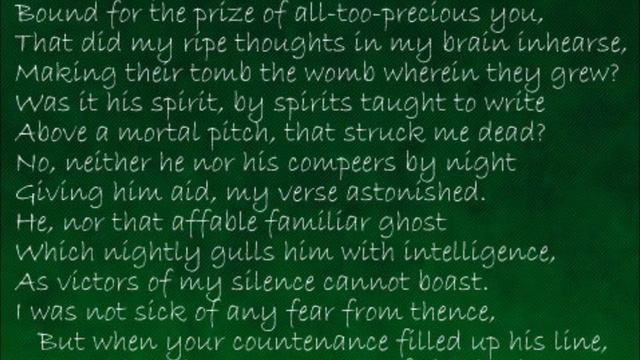 Shakespeare Sonnet 86 смотреть онлайн