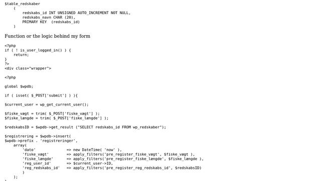 Wordpress: Custom tables and using wpdb to insert into DB from a html form смотреть онлайн