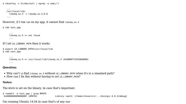 Unix & Linux: ld can't find .so смотреть онлайн