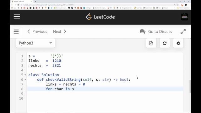LeetCode Challenge April mit Python, Tag 16 "Valid Parenthesis String" смотреть онлайн
