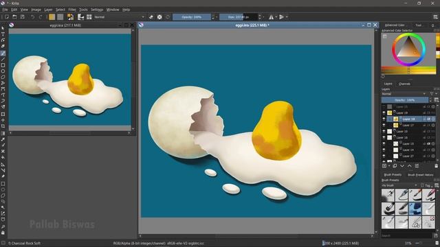 Krita - Digital Painting - Screaming Egg - Digital painting time-lapse on Krita - Speed Painting смотреть онлайн